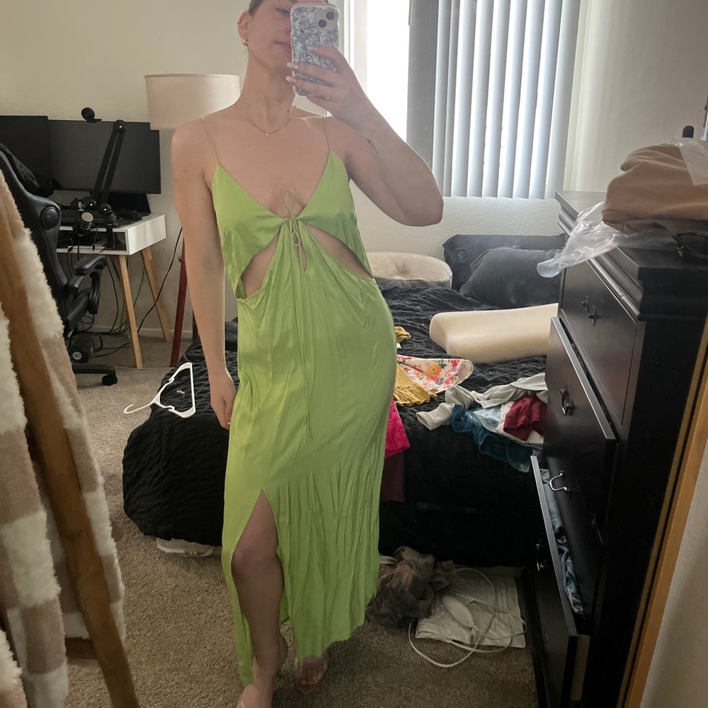 H&M Asymmetrical Lime Green Dress